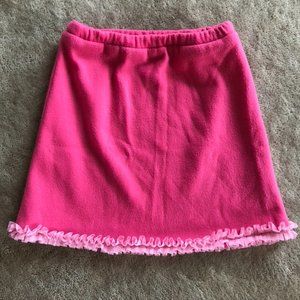 Pink Fleece Skirt with Ruffle Bottom Detail
